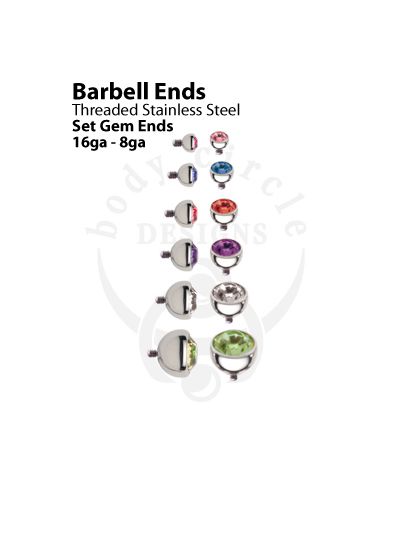Replacement Barbell Ends - Set Gem Balls - Stainless Steel