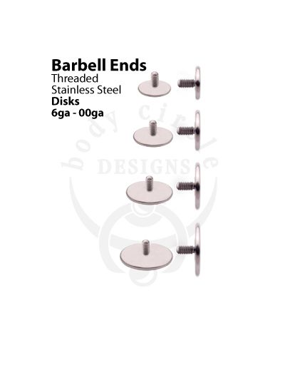 Replacement Barbell Ends - Large Gauge Disks - Stainless Steel
