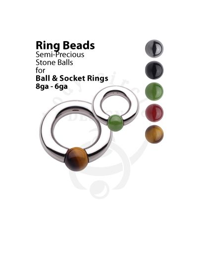 Replacement Semiprecious Stone Balls for Ball and Socket Rings