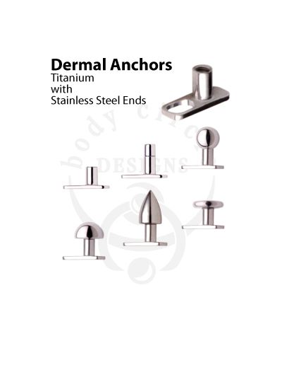 Dermal Anchors - Implant Grade Titanium with Stainless Steel Ends