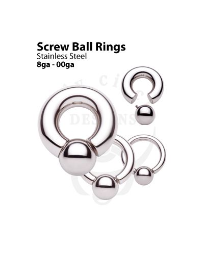 Screwball Rings - 316LVM Stainless Steel