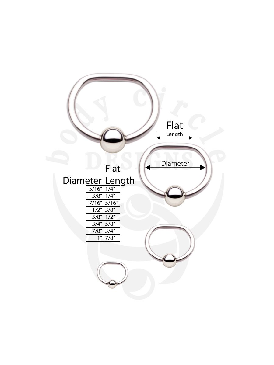 Body Circle Designs piercing stainless captive bar ring 12G 3/8" 